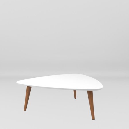 DESIGNED TO FURNISH Utopia 17 in. High Triangle Coffee Table with Splayed Leg in White Gloss DE2543544